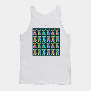 Cute Puppy pattern green BG Tank Top